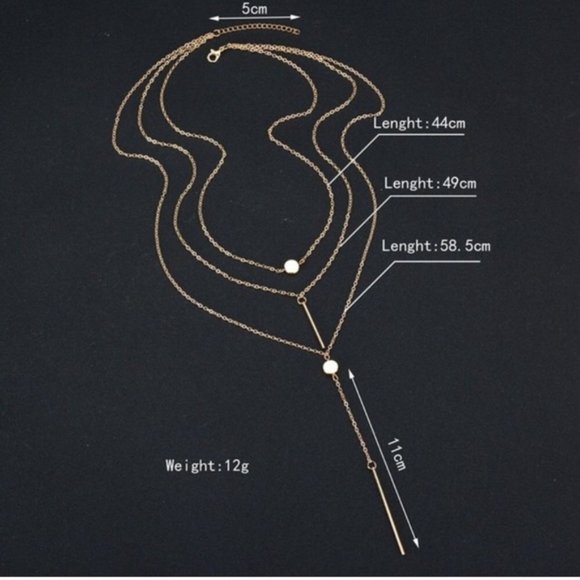 3 multi layer Necklace - Picture 4 of 8